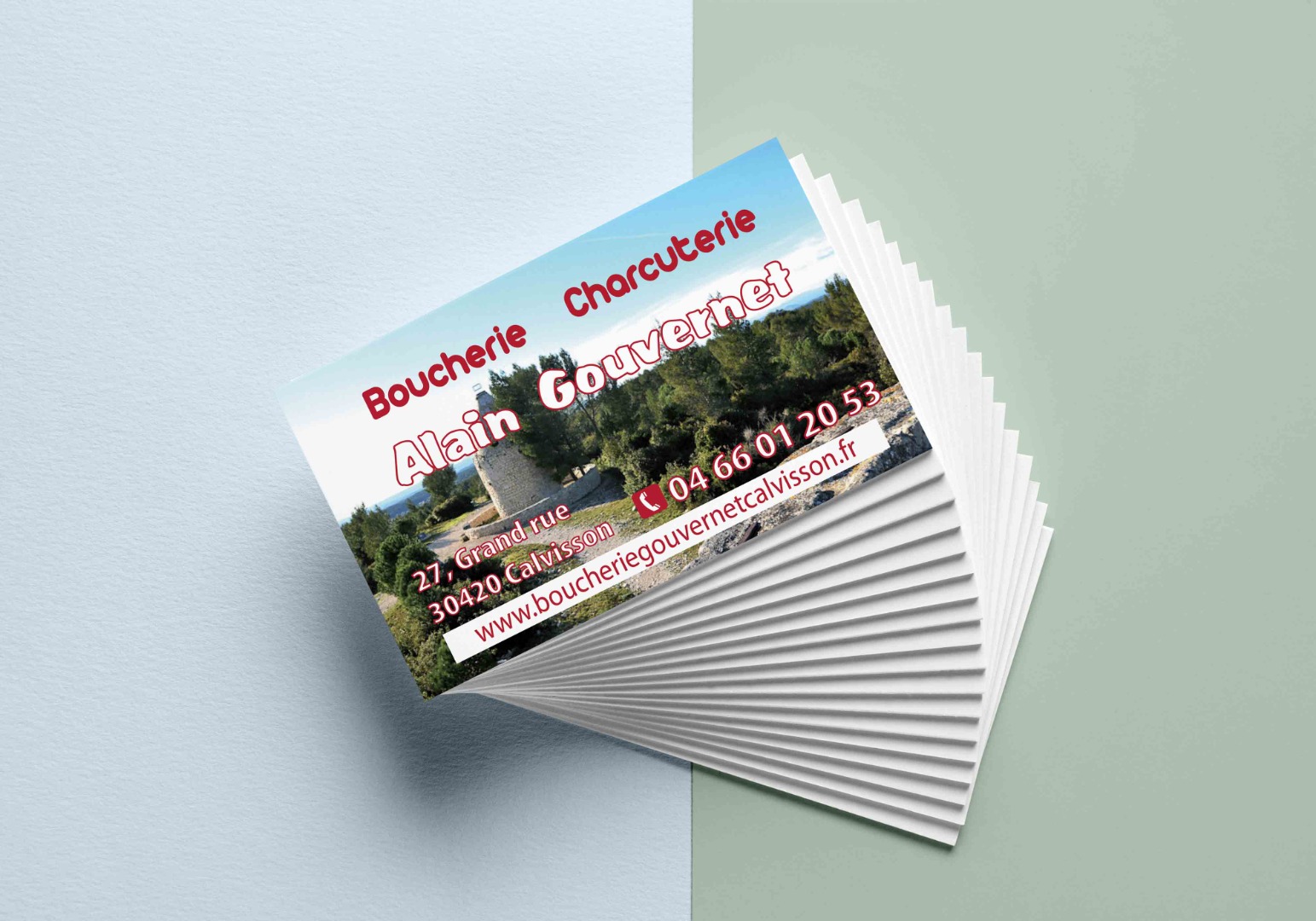 cartes de visite Boucherie Calvisson