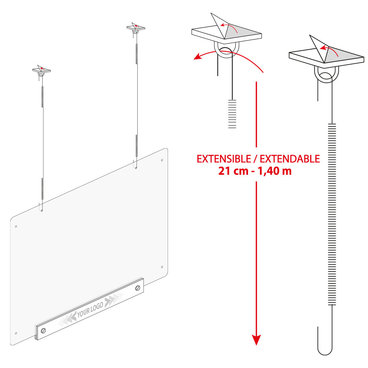 Écran de protection suspendu de 680 x 980 mm