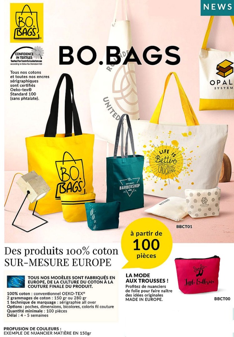 Collection de sacs 100% Made in Europe imprimable à Castelnau le Lez