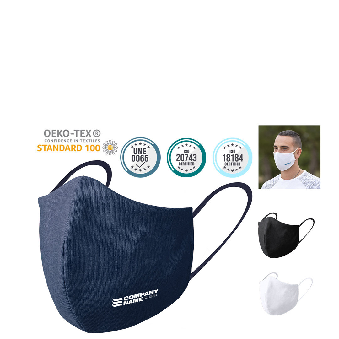 Masque de protection à double couche réutilisable, fabriqué en tissu antibactérien et hydrofuge