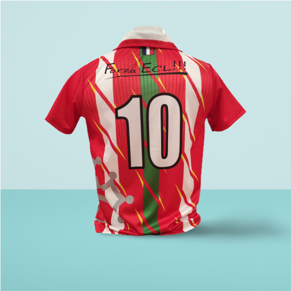 maillot foot sublimé rouge dos