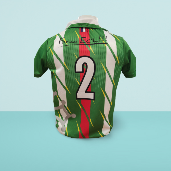 maillot foot sublimé vert dos.